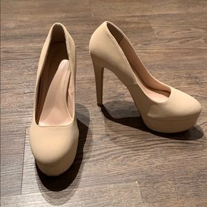 Charlotte Russe matte nude heels